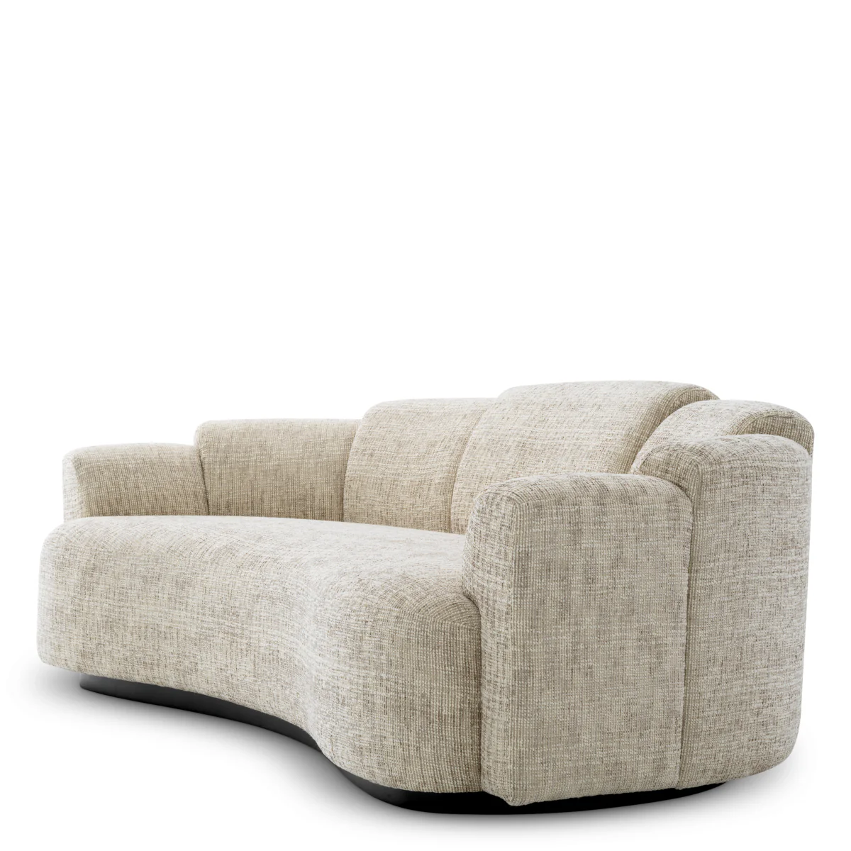 Eichholtz Marbella Large Sofa Creststone Beige Black Wooden Base - Large Sofa Creststone Beige - Image 4