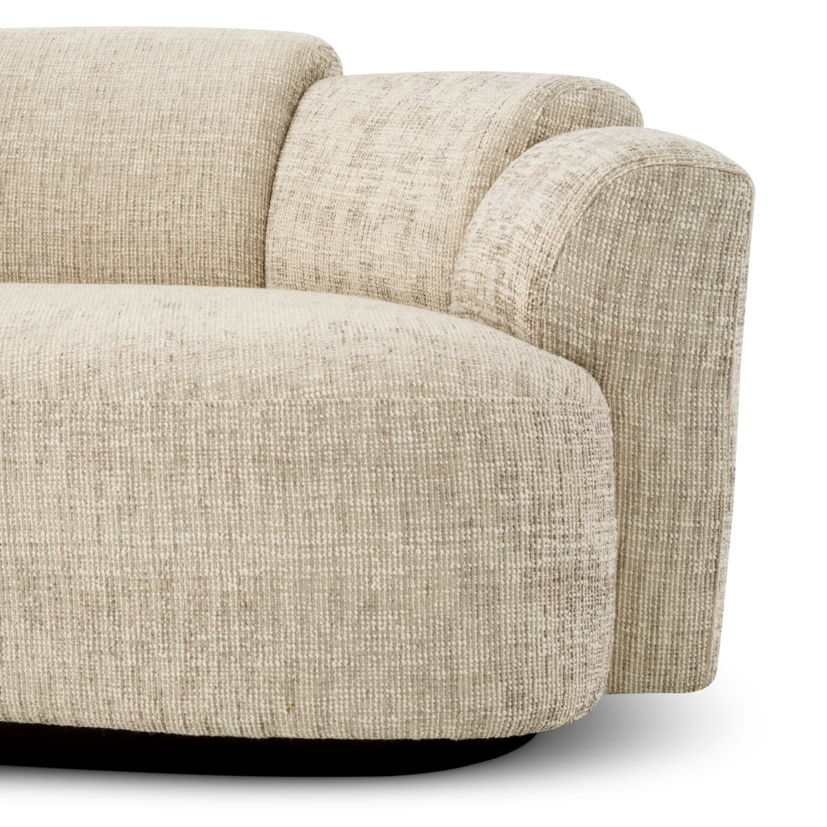 Eichholtz Marbella Large Sofa Creststone Beige Black Wooden Base - Large Sofa Creststone Beige - Image 6