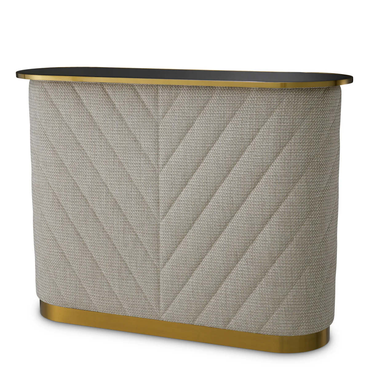 Eichholtz Matthew Bar Forrester Off-White Black Beveled Glass Brushed Brass Finish - Bar Forrester Off-White Black Beveled Glass Brushed Brass Finish