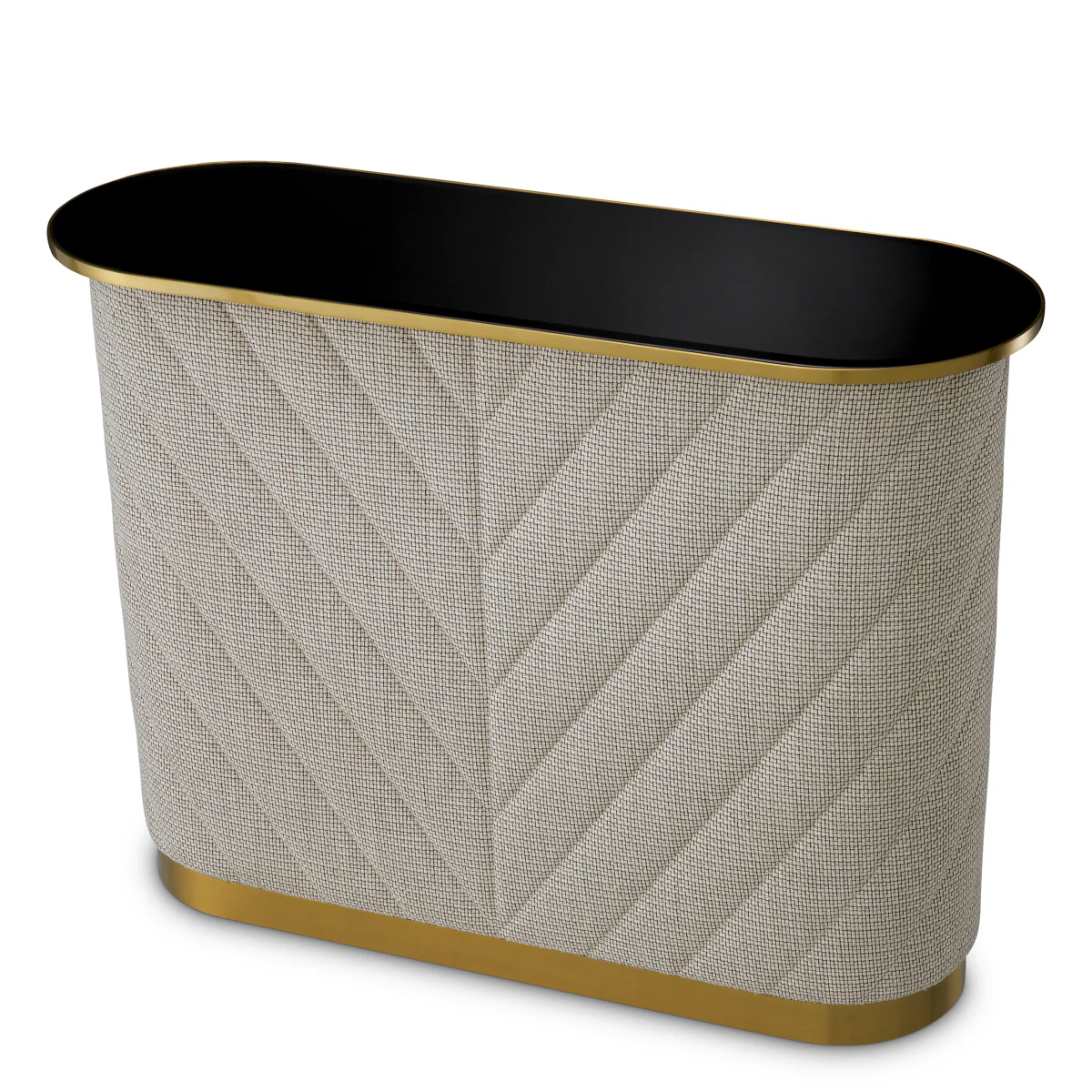 Eichholtz Matthew Bar Forrester Off-White Black Beveled Glass Brushed Brass Finish - Bar Forrester Off-White Black Beveled Glass Brushed Brass Finish - Image 3