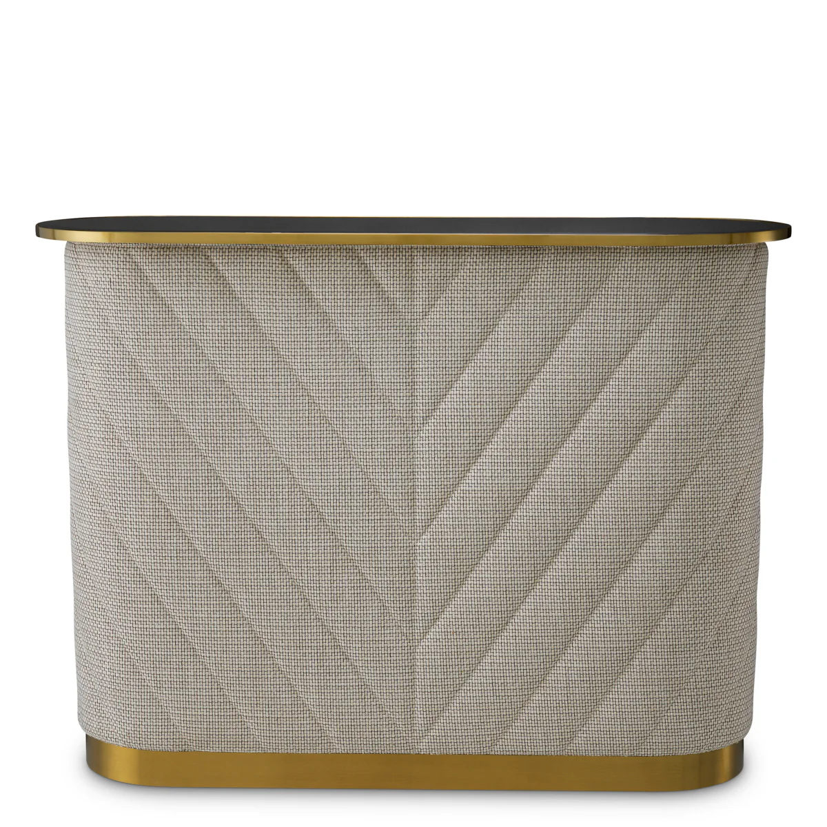 Eichholtz Matthew Bar Forrester Off-White Black Beveled Glass Brushed Brass Finish - Bar Forrester Off-White Black Beveled Glass Brushed Brass Finish - Image 5