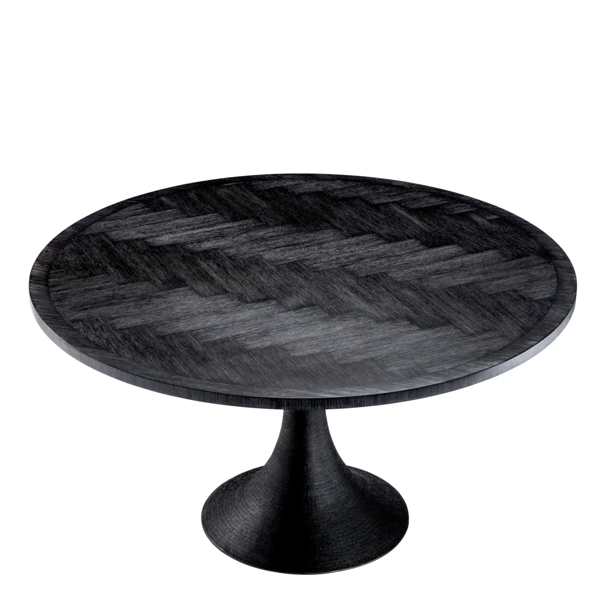 Eichholtz Melchior Dining Table 300cmCharcoal Oak Veneer / Bronze Finish - Dining Table 300cm Charcoal Oak Veneer / Bronze Finish - Image 3
