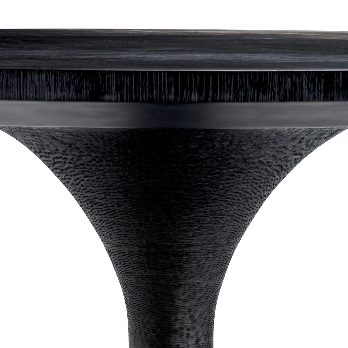 Eichholtz Melchior Round Dining Table Charcoal Oak Veneer / Bronze Finish - Round Dining Table Charcoal Oak Veneer / Bronze Finish - Image 6