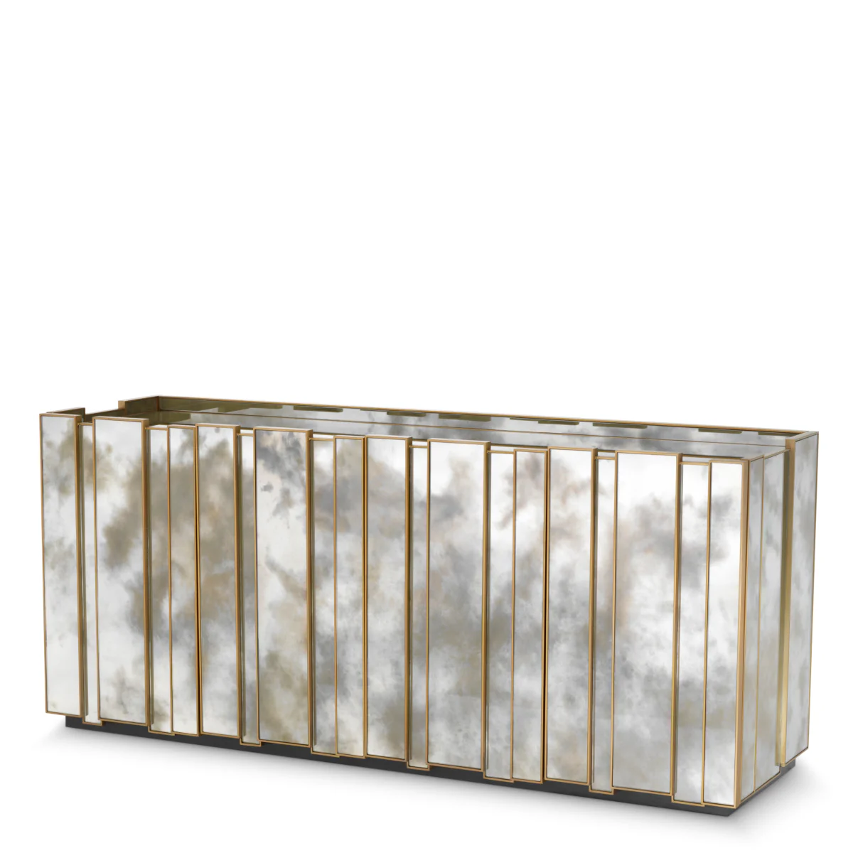 Eichholtz Nottingham Dresser Brushed Brass And Antique Mirror Glass - Dresser Brushed Brass Finish Antique Mirror Glass