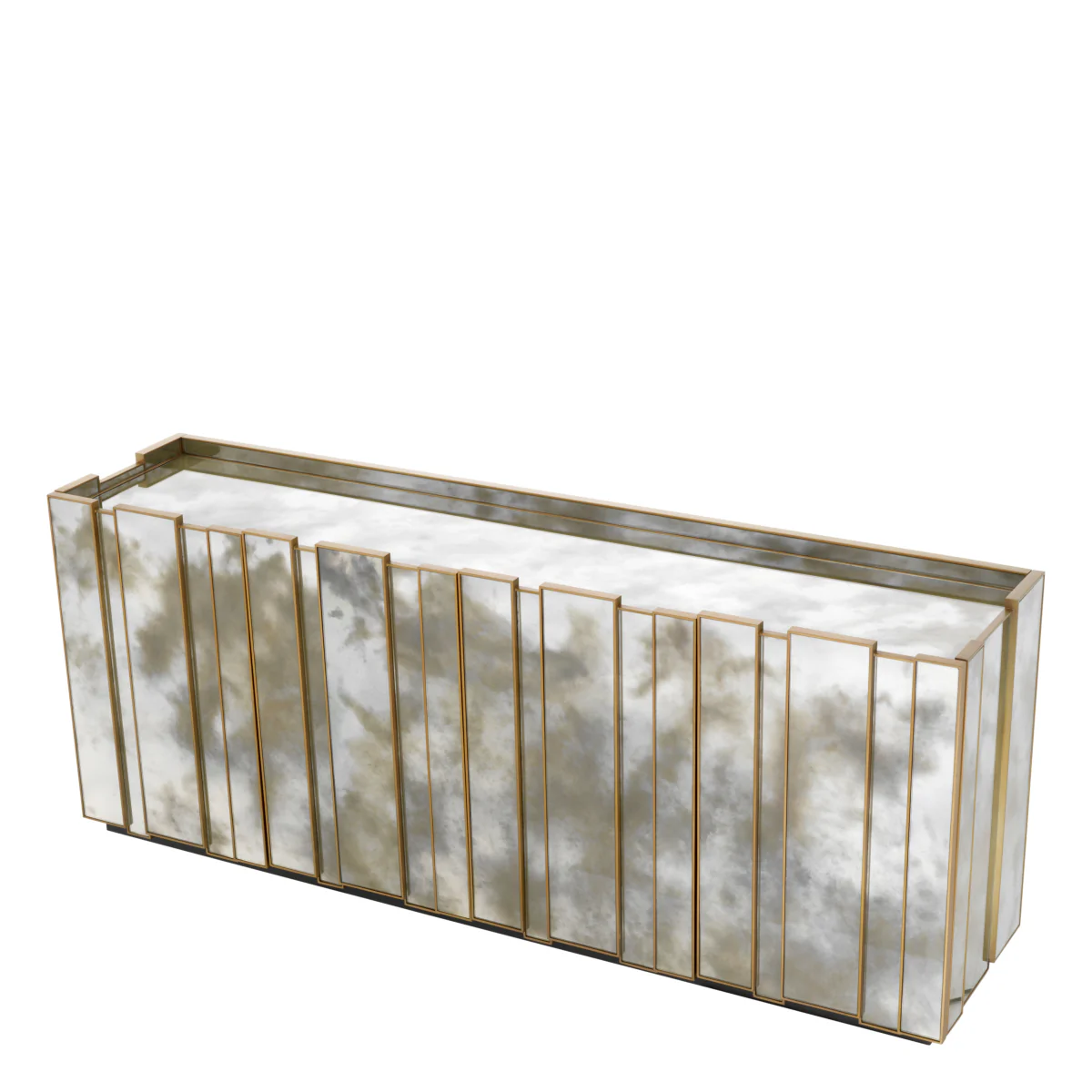 Eichholtz Nottingham Dresser Brushed Brass And Antique Mirror Glass - Dresser Brushed Brass Finish Antique Mirror Glass - Image 4