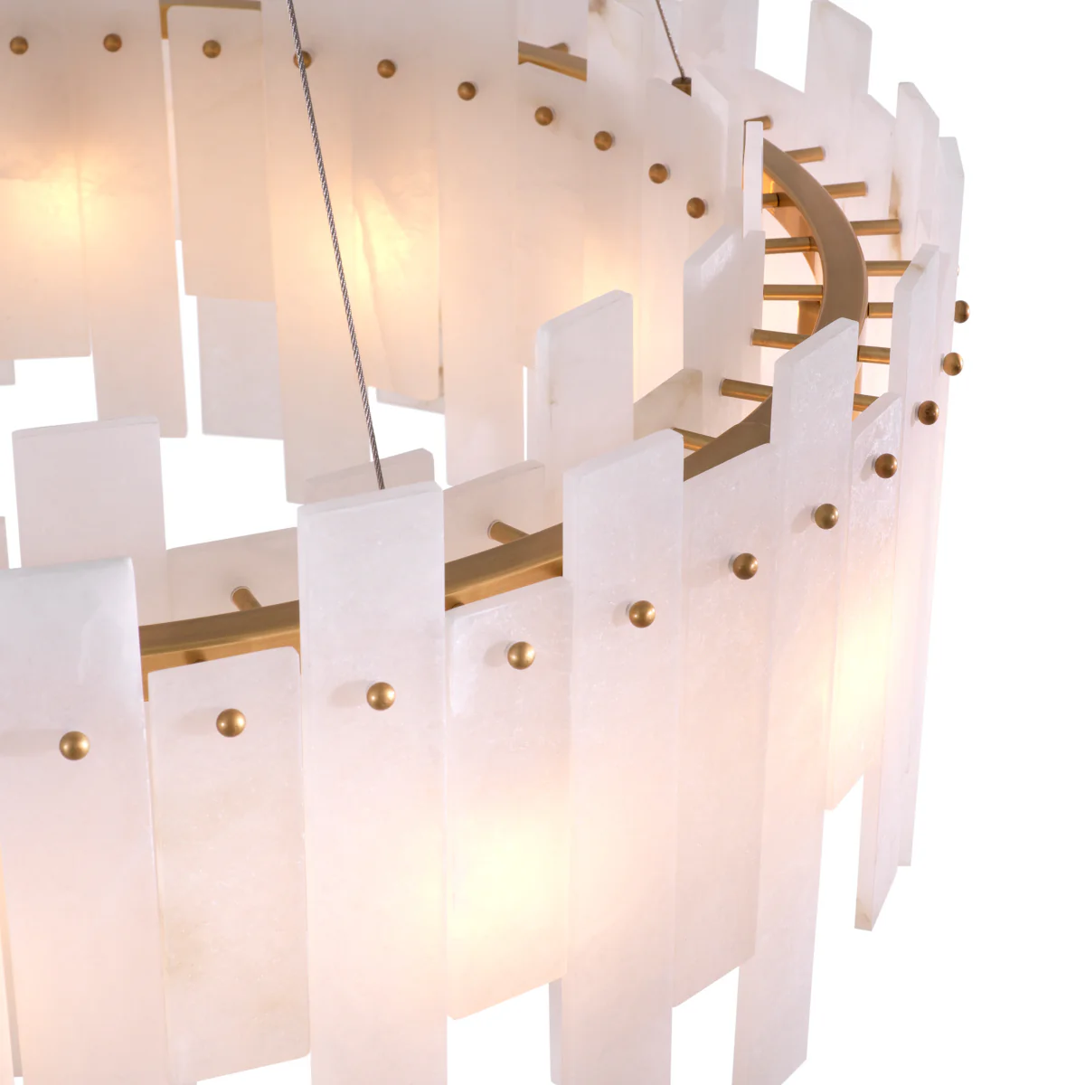 Eichholtz Pizzorni Chandelier Antique Brass Finish and Alabaster - Chandelier Pizzorni - Image 10