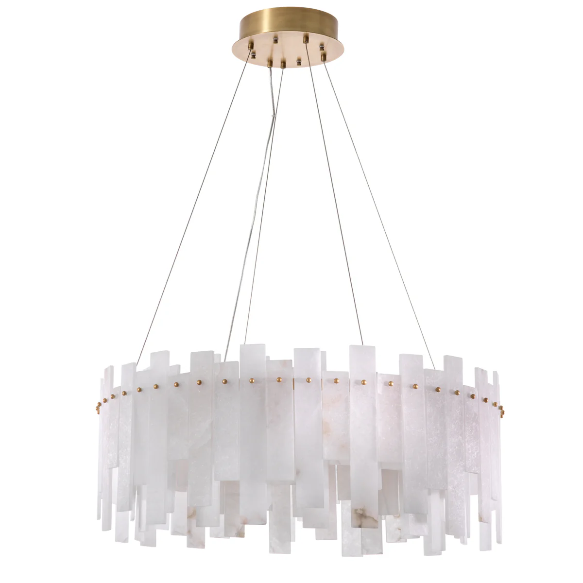 Eichholtz Pizzorni Chandelier Antique Brass Finish and Alabaster - Chandelier Pizzorni - Image 8