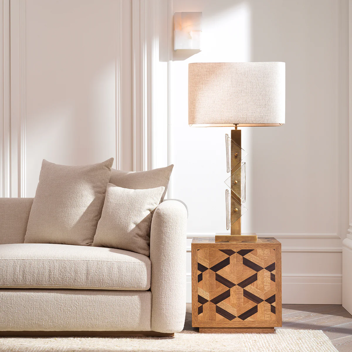 Eichholtz Rubicon Side Table Oak Veneer - Side Table Oak Veneer - Image 2