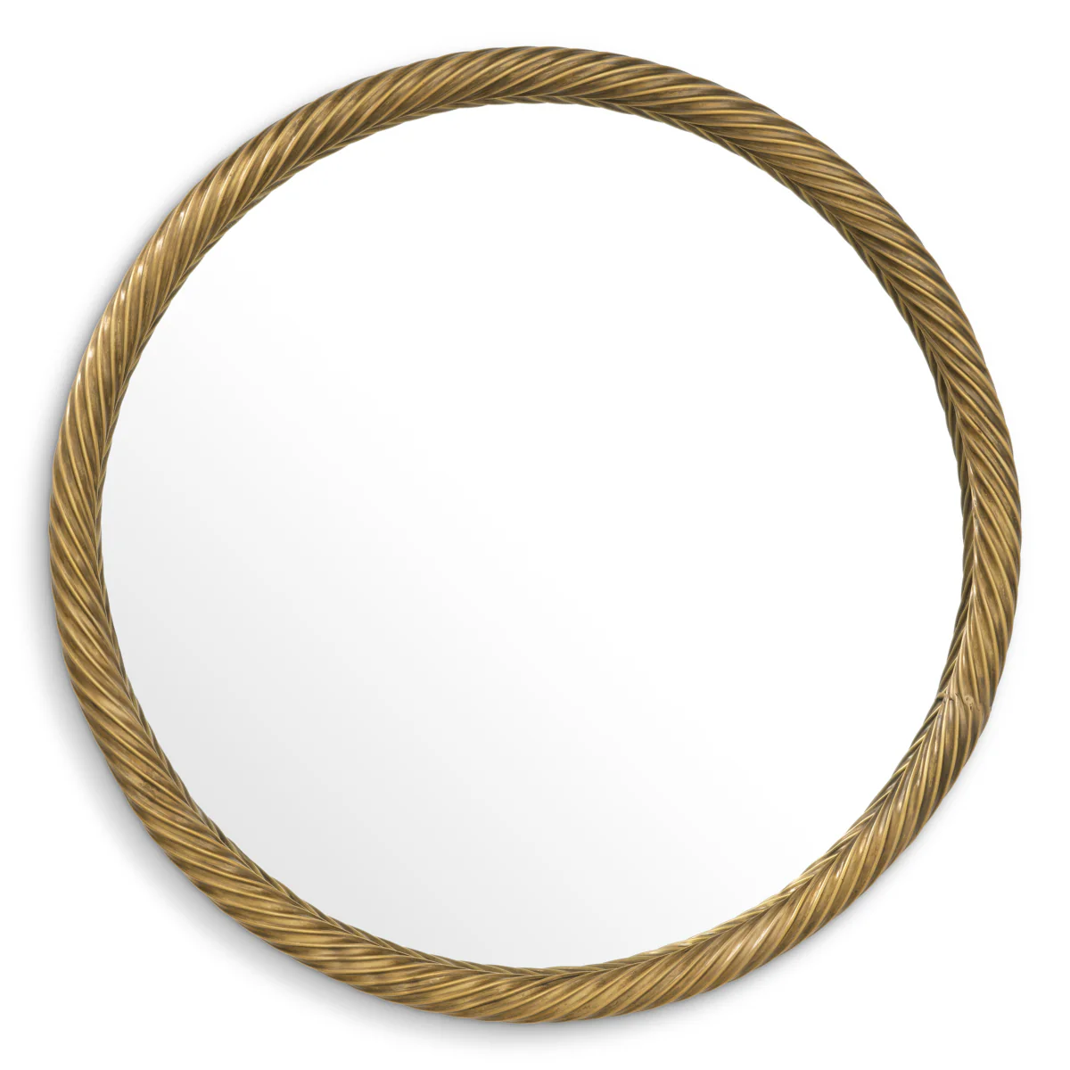 Eichholtz Salvi Round Mirror Vintage Brass Finish - Salvi Round Mirror Vintage Brass Finish