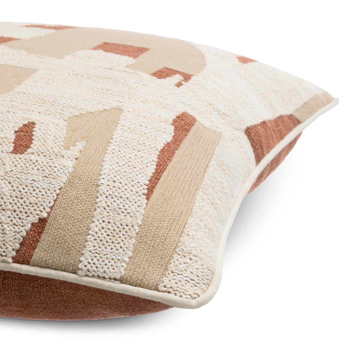 Eichholtz Saphirra Square II Scatter Cushion Natural / Orange - Saphirra Square II Scatter Cushion Natural / Orange - Image 3