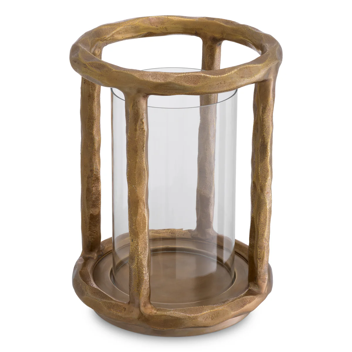 Eichholtz Throne Hurricane Lamp Vintage Brass Finish Clear Glass - Hurricane Throne Vintage Brass Finish Clear Glass - Image 3