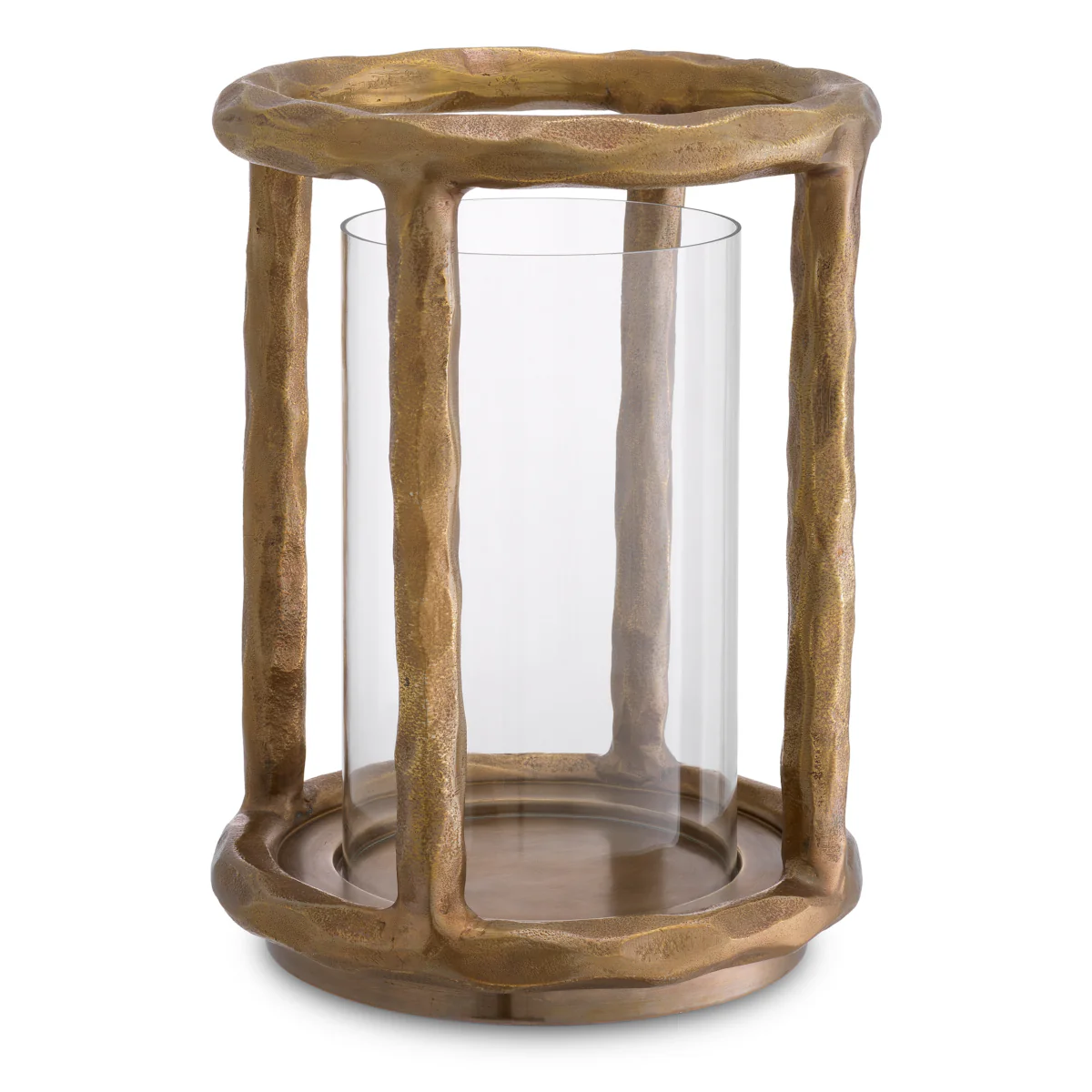 Eichholtz Throne Hurricane Lamp Vintage Brass Finish Clear Glass - Hurricane Throne Vintage Brass Finish Clear Glass - Image 4