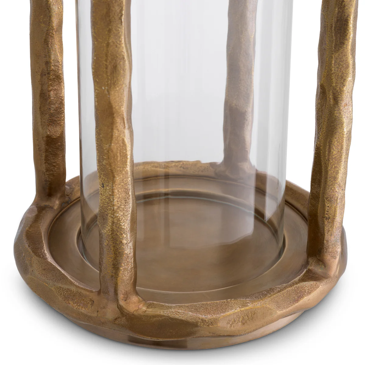Eichholtz Throne Hurricane Lamp Vintage Brass Finish Clear Glass - Hurricane Throne Vintage Brass Finish Clear Glass - Image 6