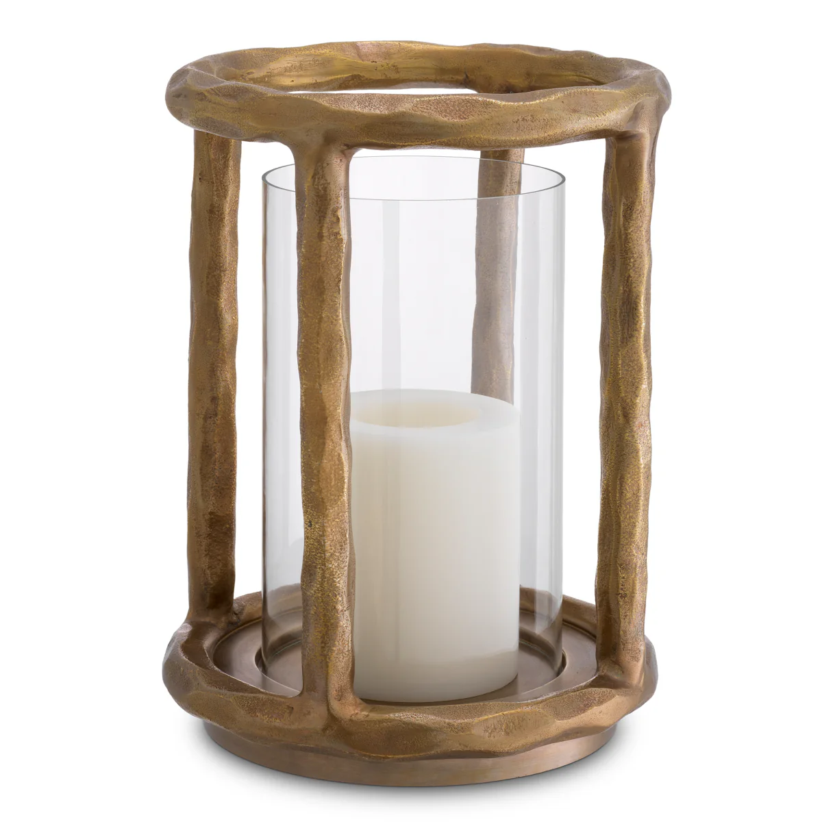 Eichholtz Throne Hurricane Lamp Vintage Brass Finish Clear Glass - Hurricane Throne Vintage Brass Finish Clear Glass - Image 8