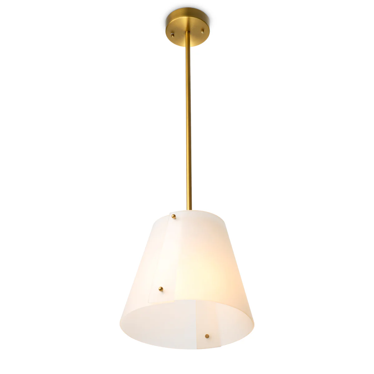 Eichholtz Trianon Pendant Antique Brass Finish White Glass - Pendant Trianon - Image 3