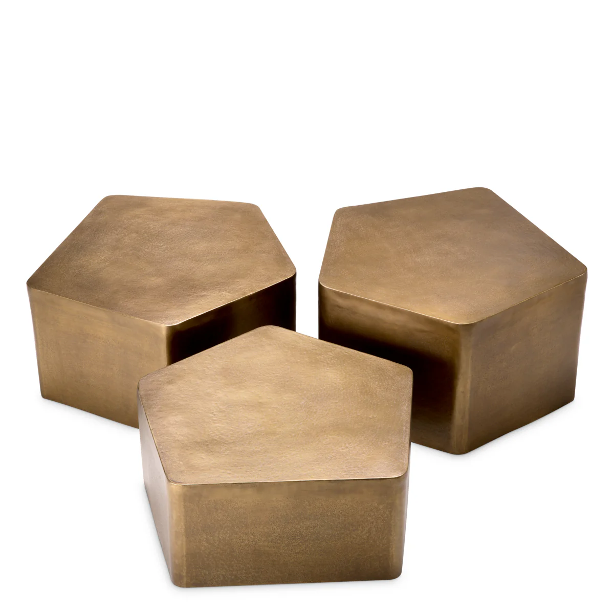 Eichholtz Veenazza Coffee Table Set Of 3 Vintage Brass Finish - Coffee Table Set of 3 Vintage Brass Finish - Image 3