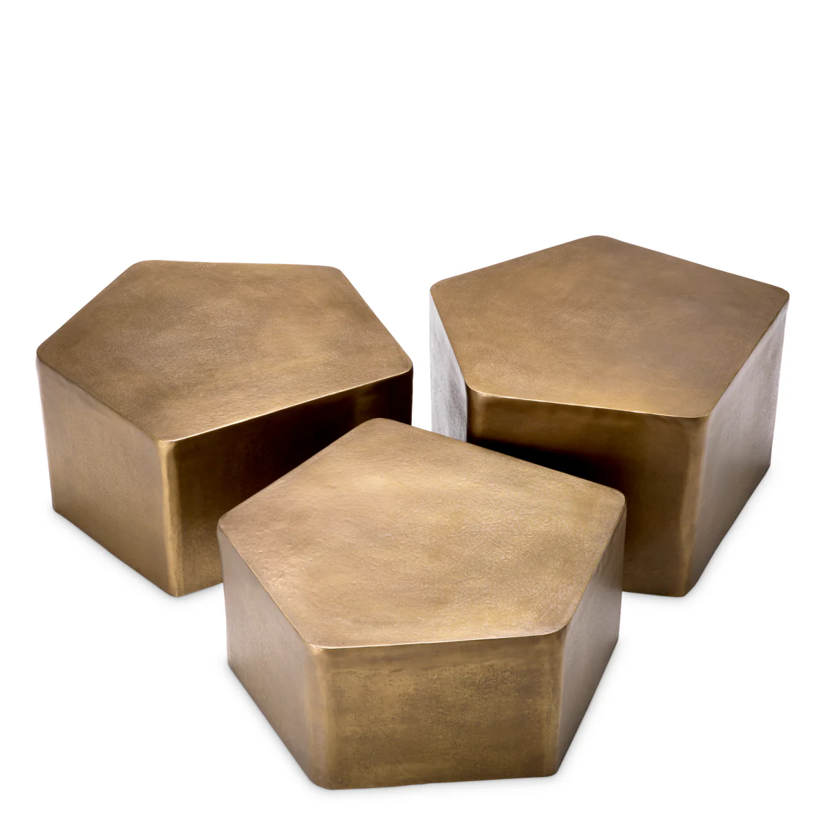 Eichholtz Veenazza Coffee Table Set Of 3 Vintage Brass Finish - Coffee Table Set of 3 Vintage Brass Finish - Image 5