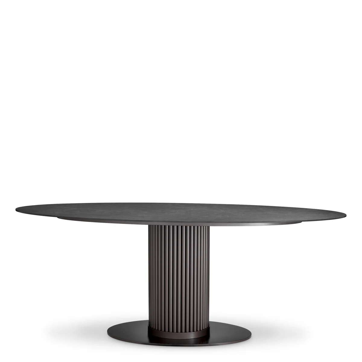 Eichholtz Volterra Oval Dining Table Bronze Finish  Grey Ceramic Top - Oval Dining Table Bronze Finish  Grey Ceramic Top - Image 4