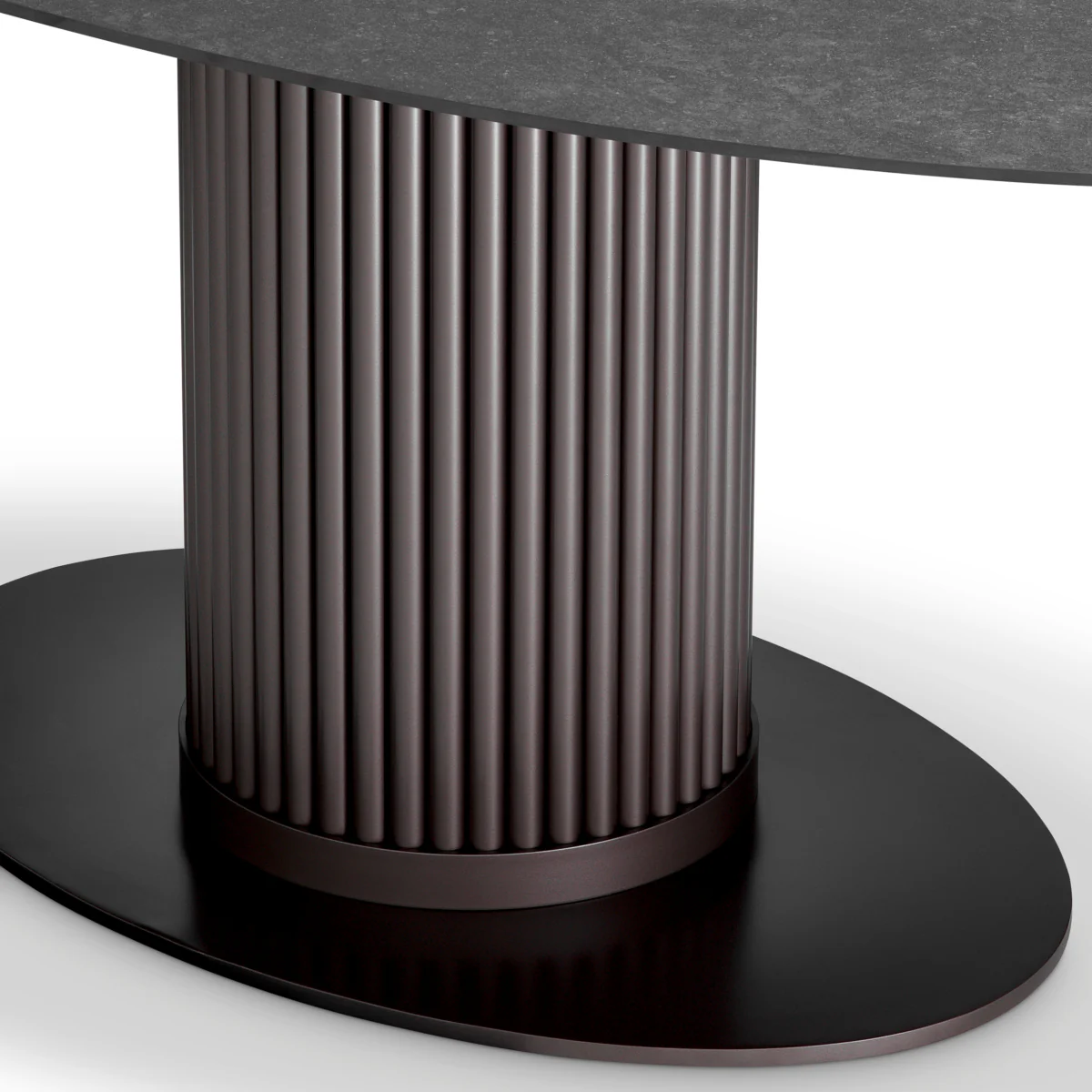 Eichholtz Volterra Oval Dining Table Bronze Finish  Grey Ceramic Top - Oval Dining Table Bronze Finish  Grey Ceramic Top - Image 5