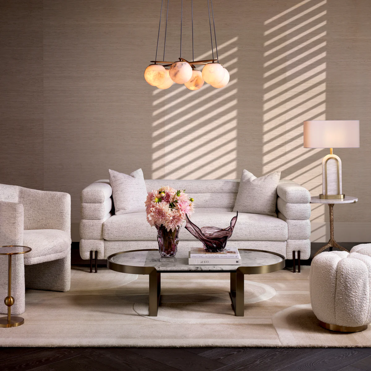 Eichholtz York 2 Seater Sofa Seashell Off-White With Bronze Legs - 2 Seater Sofa Seashell Off-White - Image 2