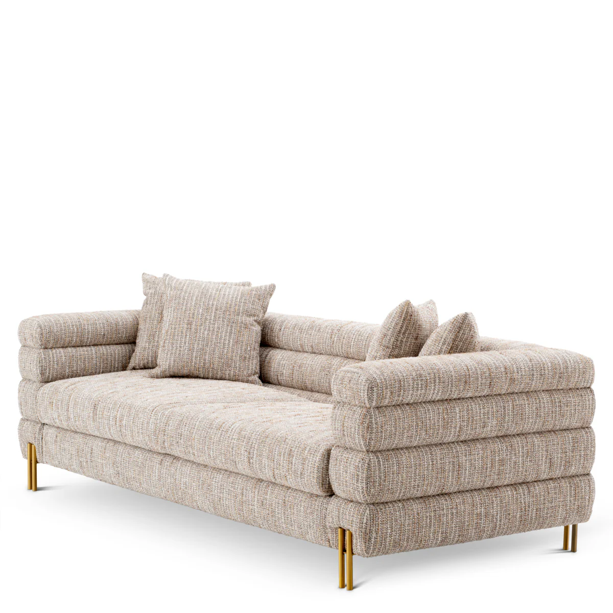 Eichholtz York 3 Seater Sofa Mademoiselle Beige Brushed Brass Legs - 3 Seater Sofa Mademoiselle Beige - Image 4