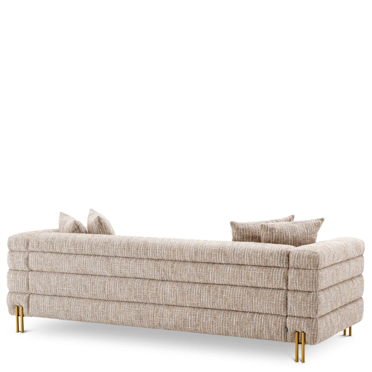 Eichholtz York 3 Seater Sofa Mademoiselle Beige Brushed Brass Legs - 3 Seater Sofa Mademoiselle Beige - Image 5