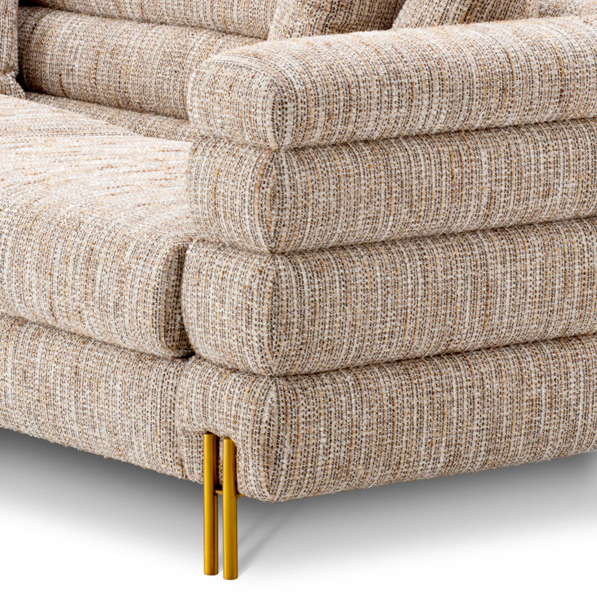 Eichholtz York 3 Seater Sofa Mademoiselle Beige Brushed Brass Legs - 3 Seater Sofa Mademoiselle Beige - Image 7