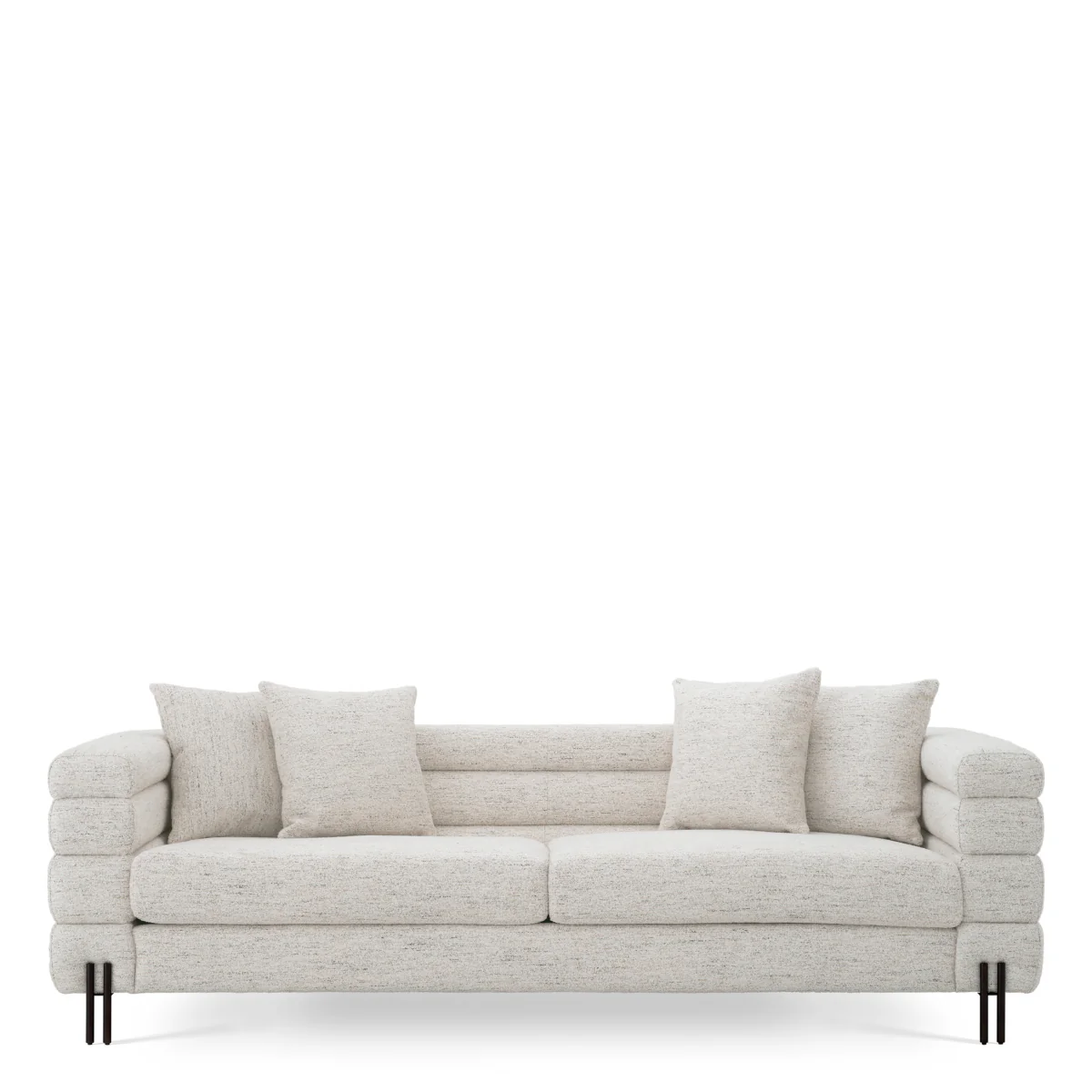 Eichholtz York 3 Seater Sofa Seashell Off-White Bronze Finish - 3 Seater Sofa Seashell Off-White - Image 3