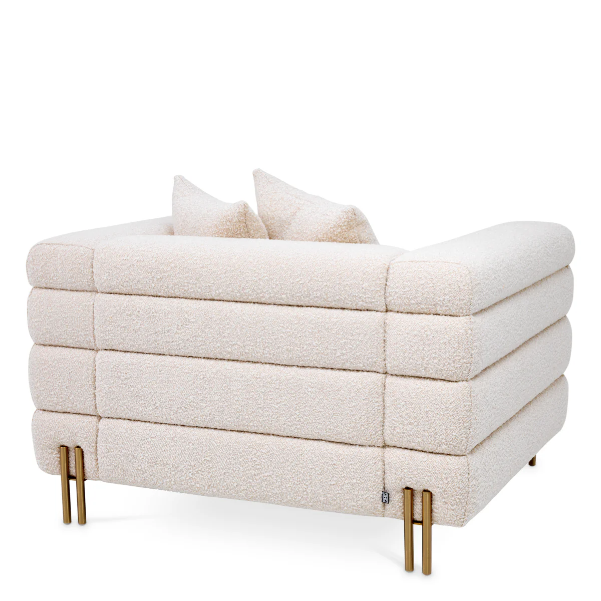 Eichholtz York Armchair Boucle Cream Brushed Brass Legs - Armchair Boucle Cream - Image 4