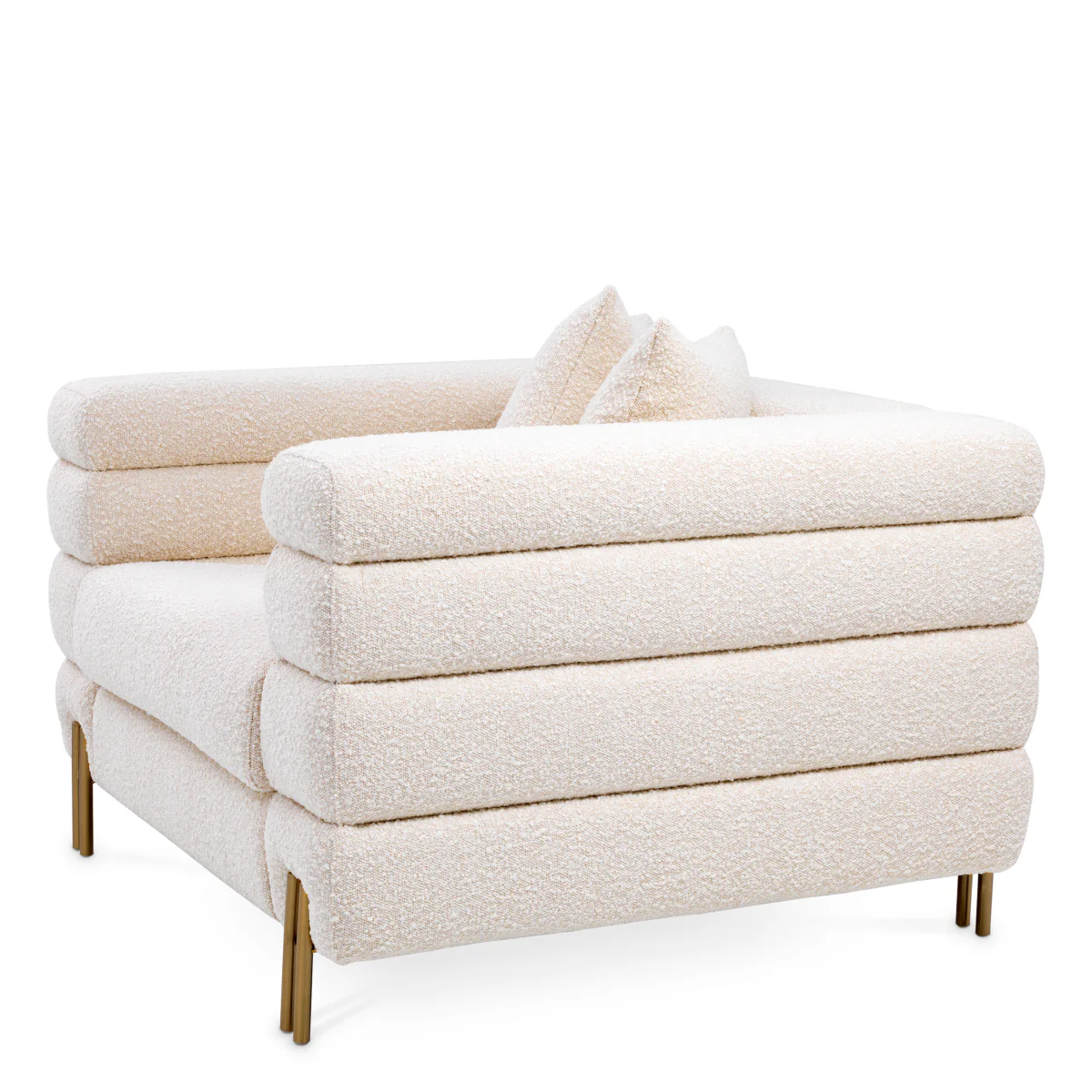 Eichholtz York Armchair Boucle Cream Brushed Brass Legs - Armchair Boucle Cream - Image 5