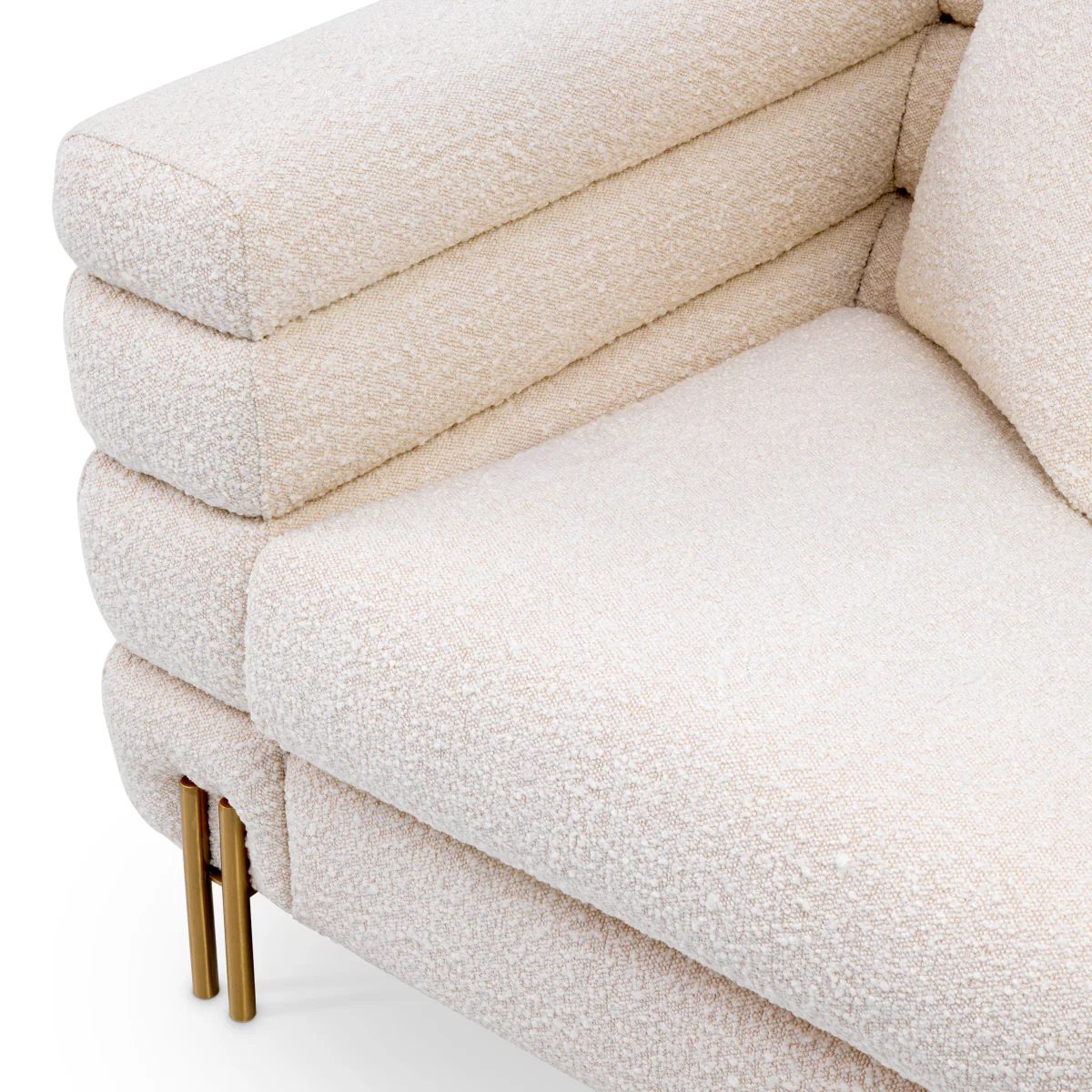 Eichholtz York Armchair Boucle Cream Brushed Brass Legs - Armchair Boucle Cream - Image 6