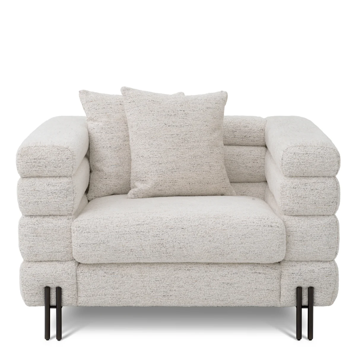 Eichholtz York Armchair Seashell Off-White Bronze Finish - Armchair Seashell Off-White - Image 3