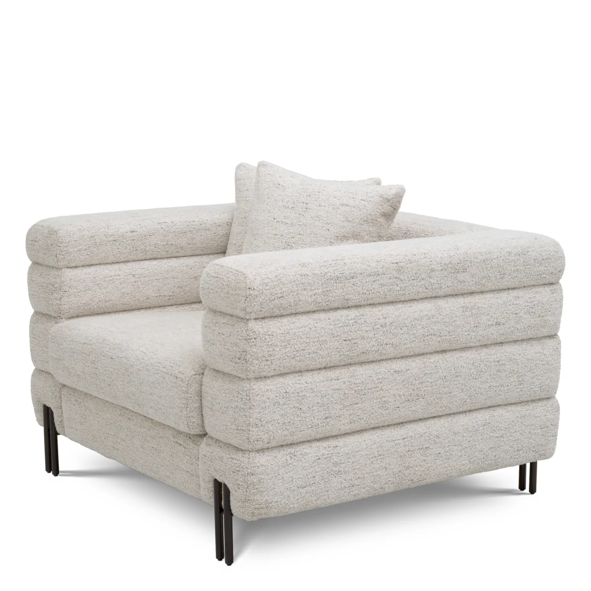 Eichholtz York Armchair Seashell Off-White Bronze Finish - Armchair Seashell Off-White - Image 5