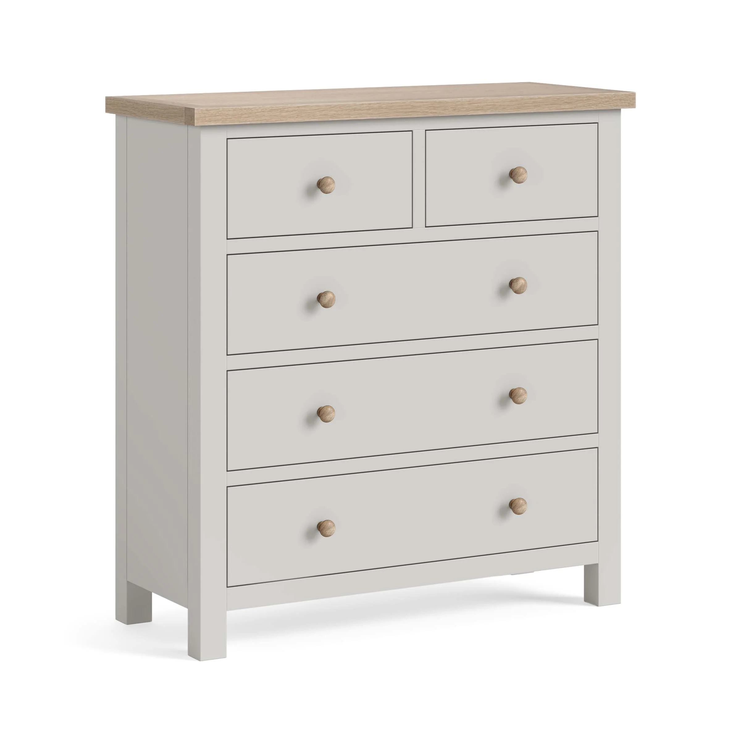 Elmstead Grey 2 Over 3 Drawer Chest - 2 Over 3 Drawer Chest Stone Grey