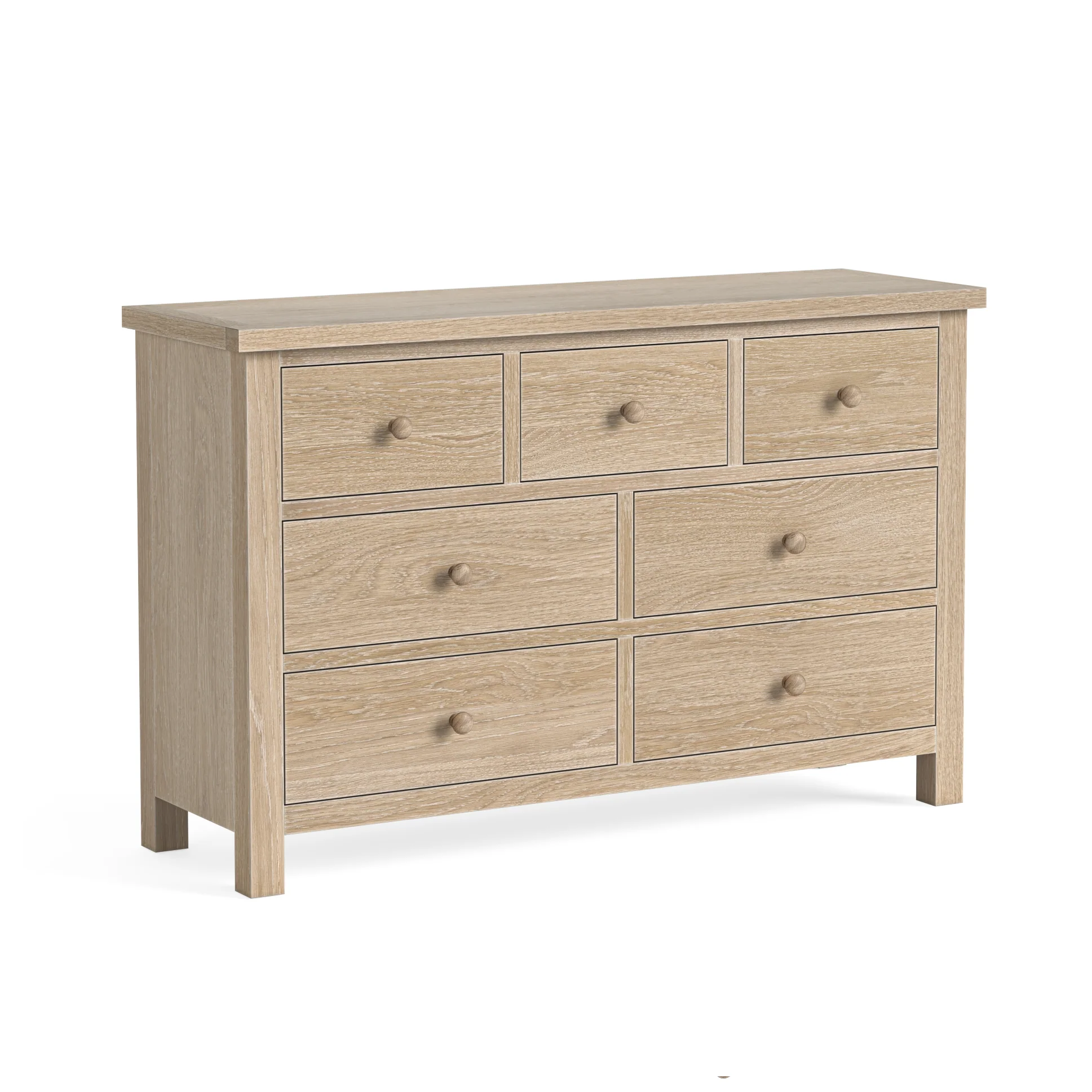 Elmstead Oak 3 Over 4 Drawer Chest - 3 Over 4 Drawer Chest Oak