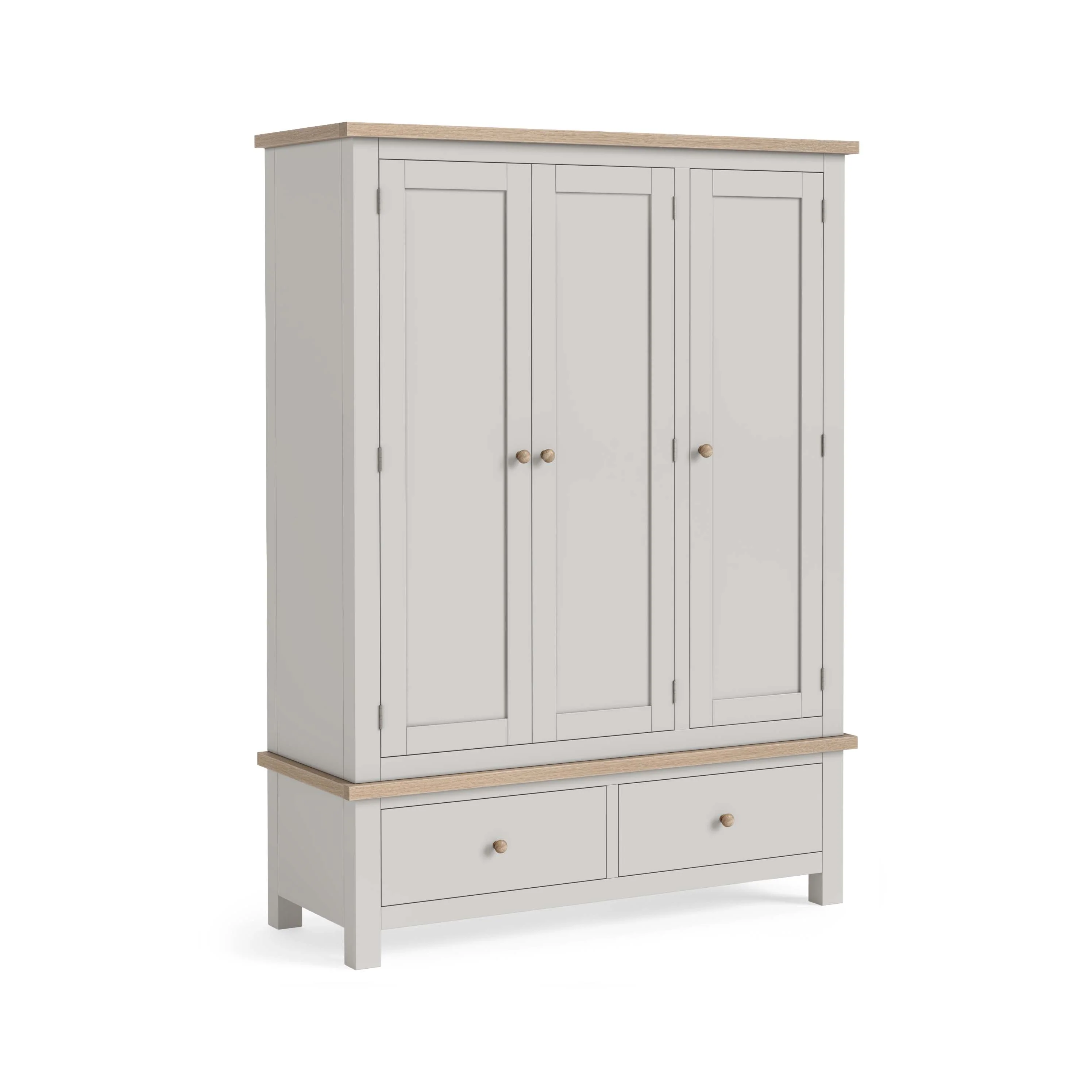 Elmstead Grey Triple Wardrobe - Triple Wardrobe Stone Grey - Image 2
