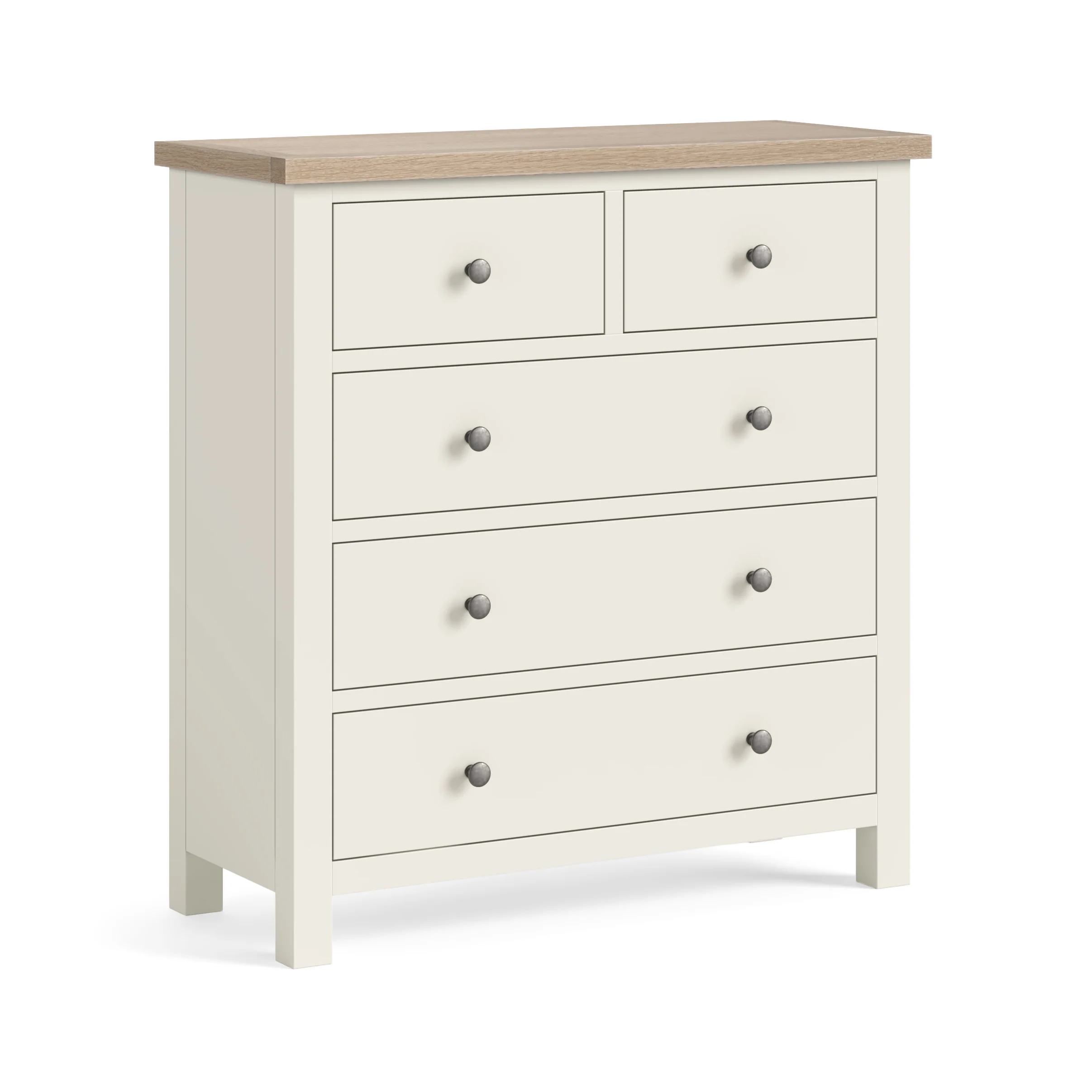Elmstead White 2 Over 3 Drawer Chest - 2 Over 3 Drawer Chest Coconut White