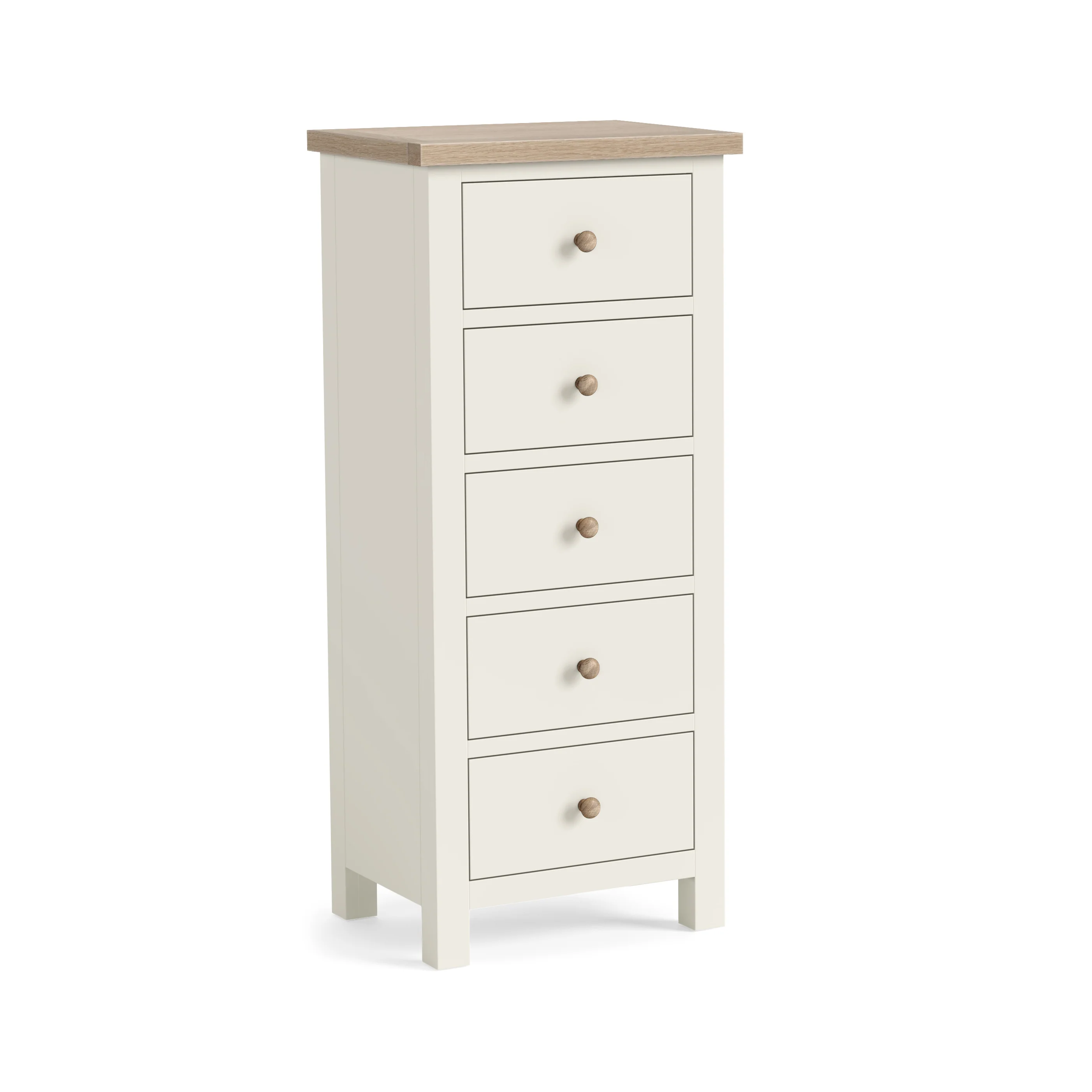 Elmstead White 5 Drawer Tall Chest - 5 Drawer Tall Chest Coconut White - Image 2