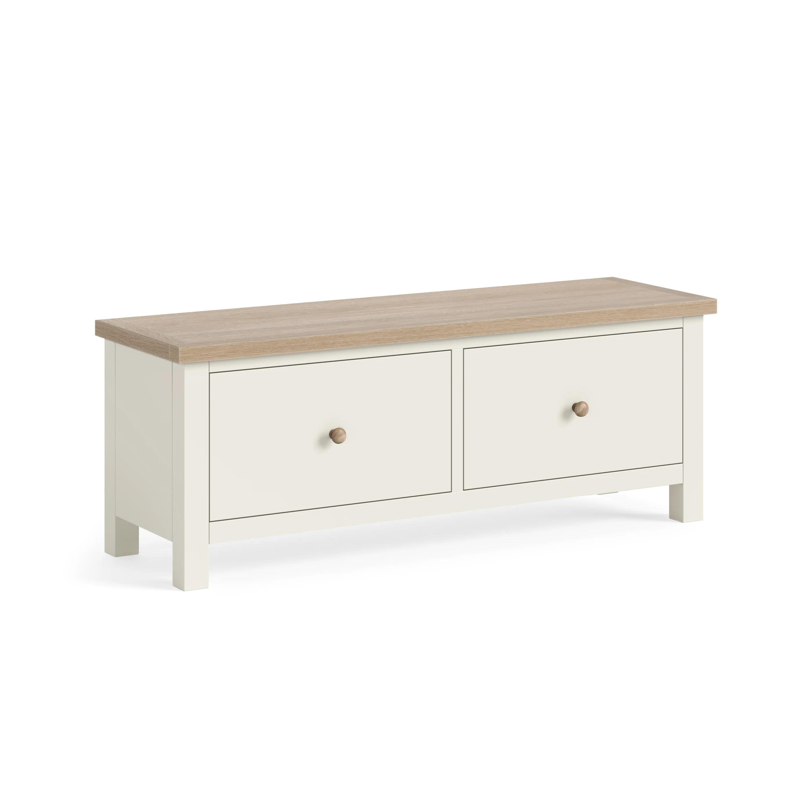 Elmstead White Large 2 Drawer Bench - Large 2 Drawer Bench Coconut White - Image 3