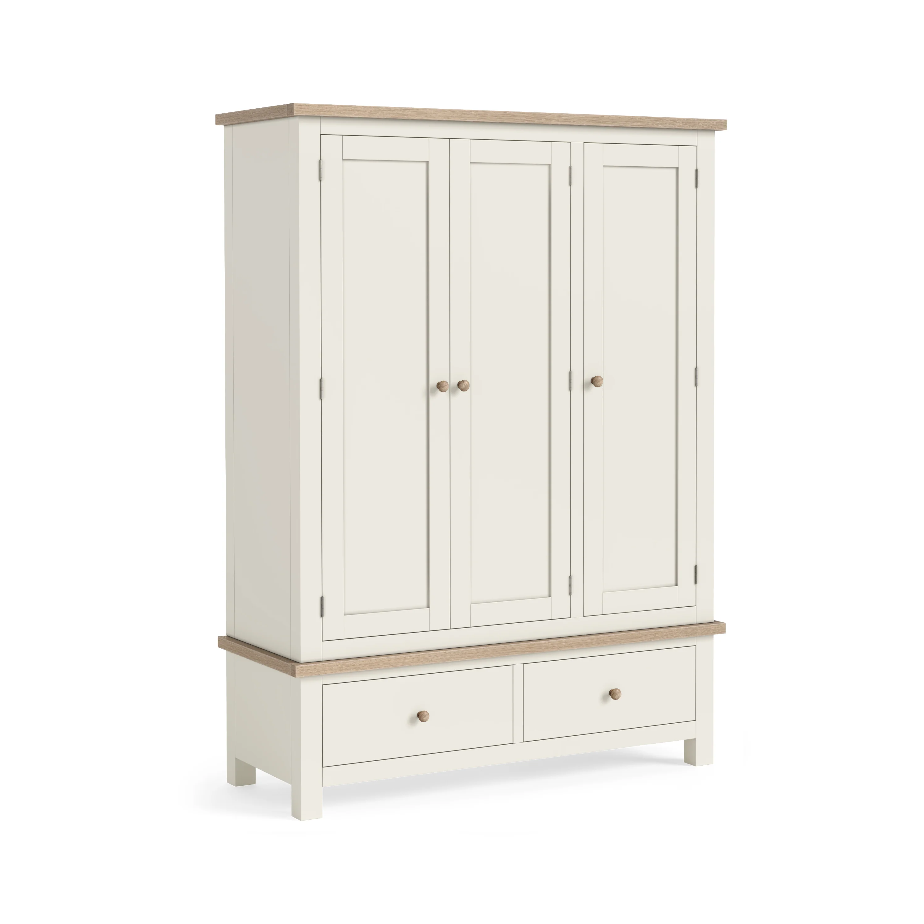 Elmstead White Triple Wardrobe - Triple Wardrobe Coconut White - Image 2