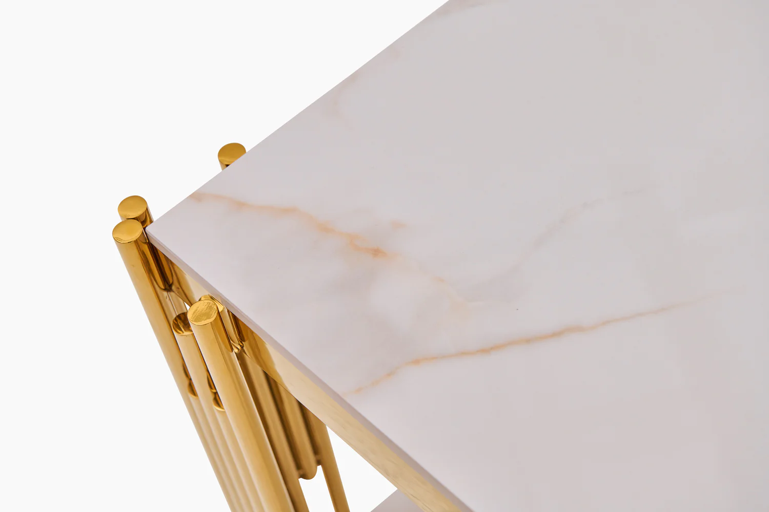 Empoli Side Table - End Table Sintered Stone / Chrome Gold - Image 5