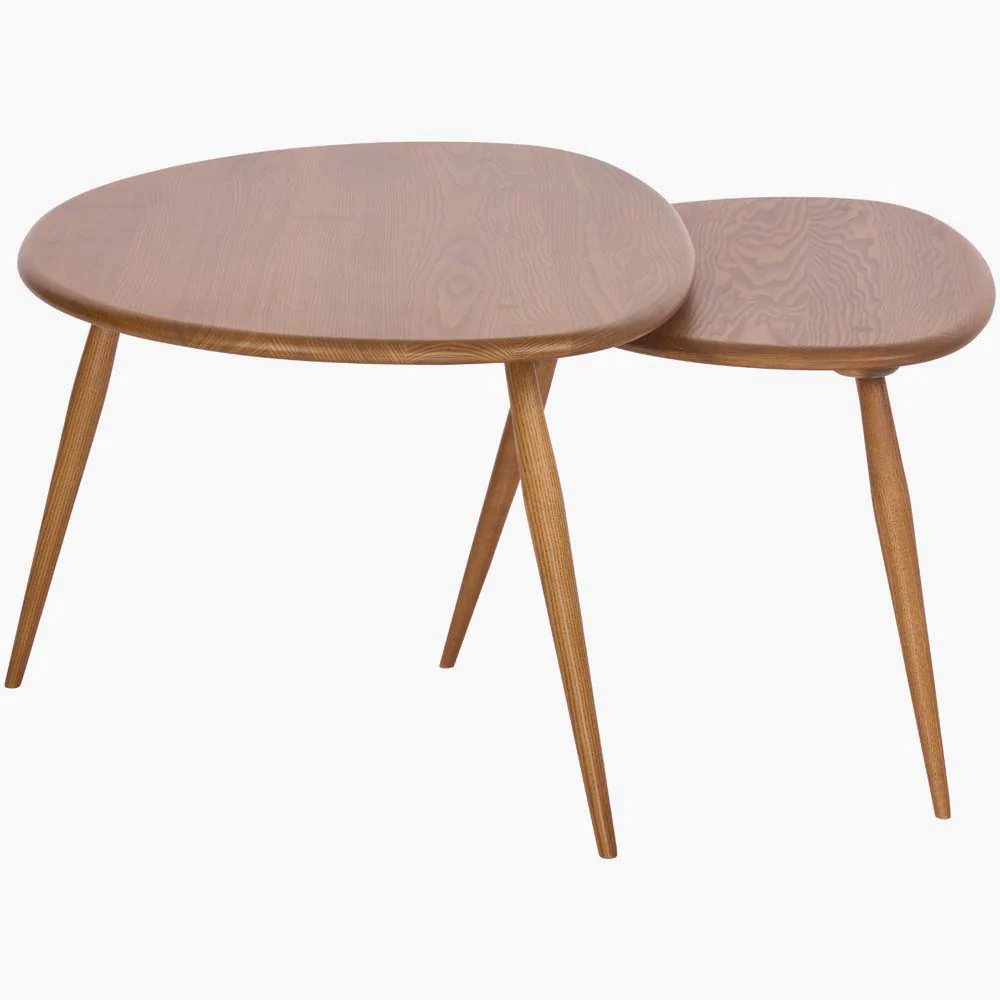 Ercol Collection Pebble Nest of Tables - Pebble Coffee Table Nest - Image 3