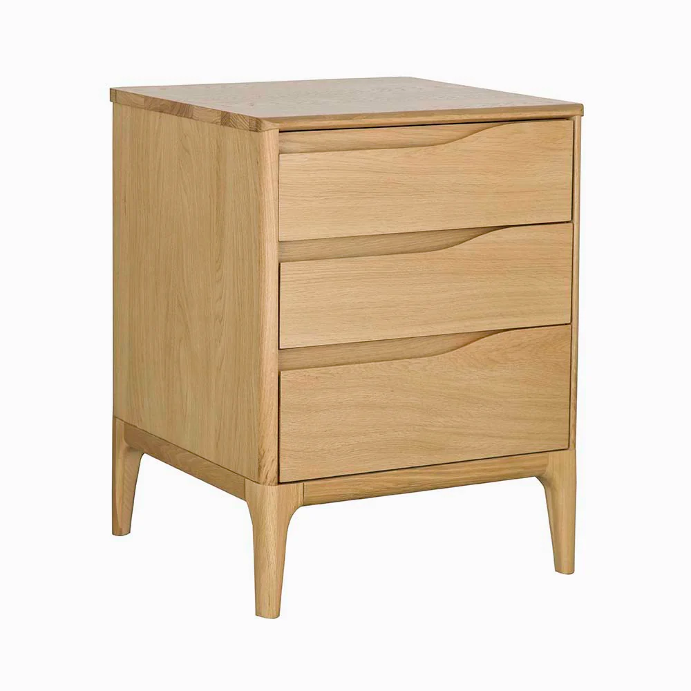 Ercol Rimini 3 Drawer Bedside Cabinet - 3 Drawer Bedside Cabinet Clear Matt - Image 3