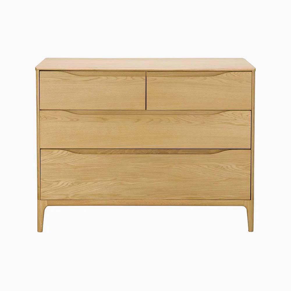Ercol Rimini 4 Drawer Cabinet - 4 Drawer Low Wide Chest Clear Matt