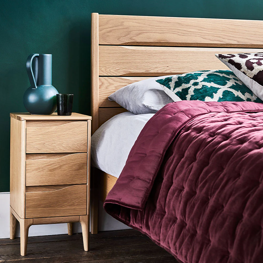 Ercol Rimini Bedside Cabinet - Compact Bedside Cabinet Clear Matt - Image 2