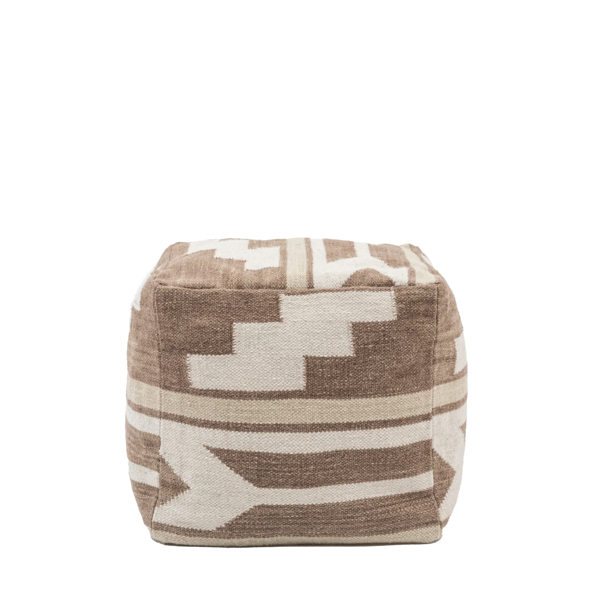 Falum Tonal Brown Pouffe - Falun Tonal Pouffe Biscuit 50x50x40CM - Image 3
