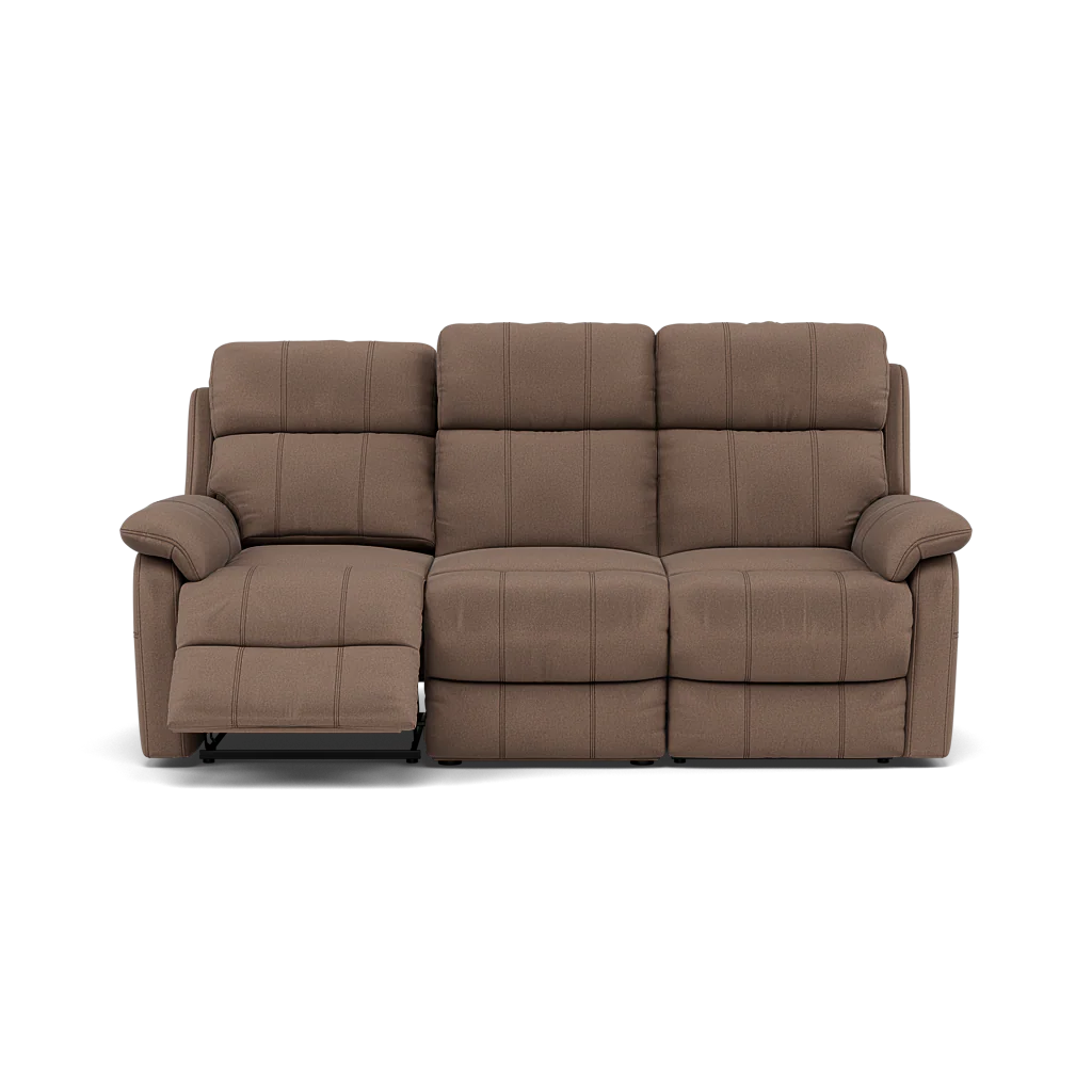 Fara 3 Seater Recliner Sofa - 3 Seater with 2 Power Recliners Fabric - Power Recliner with USB - Image 11