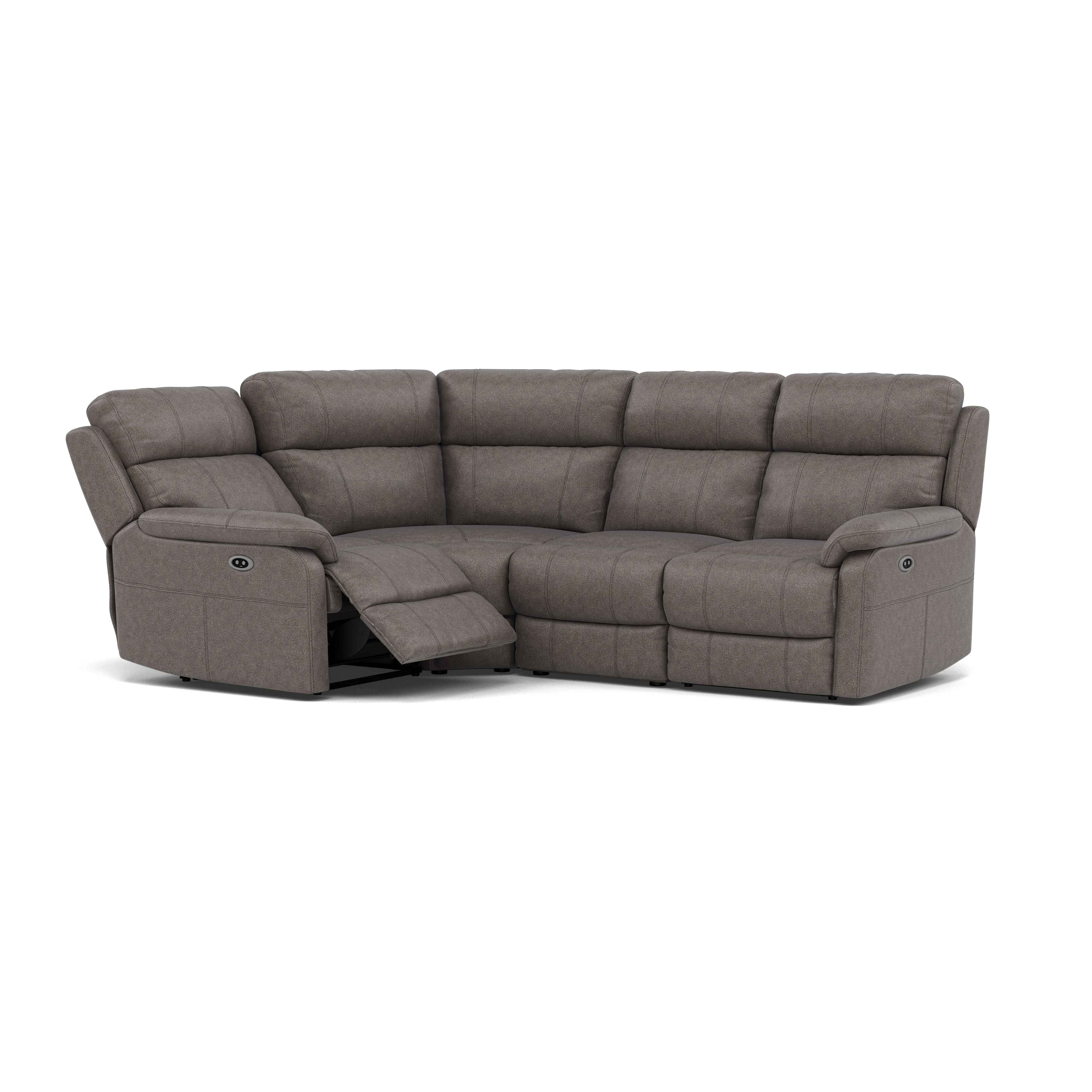 Fara Small Corner Recliner Sofa - Combination 4 1 Corner 2 with 2 Power Recliners Fabric - Right Hand Facing - Power Recliner with USB - Image 10