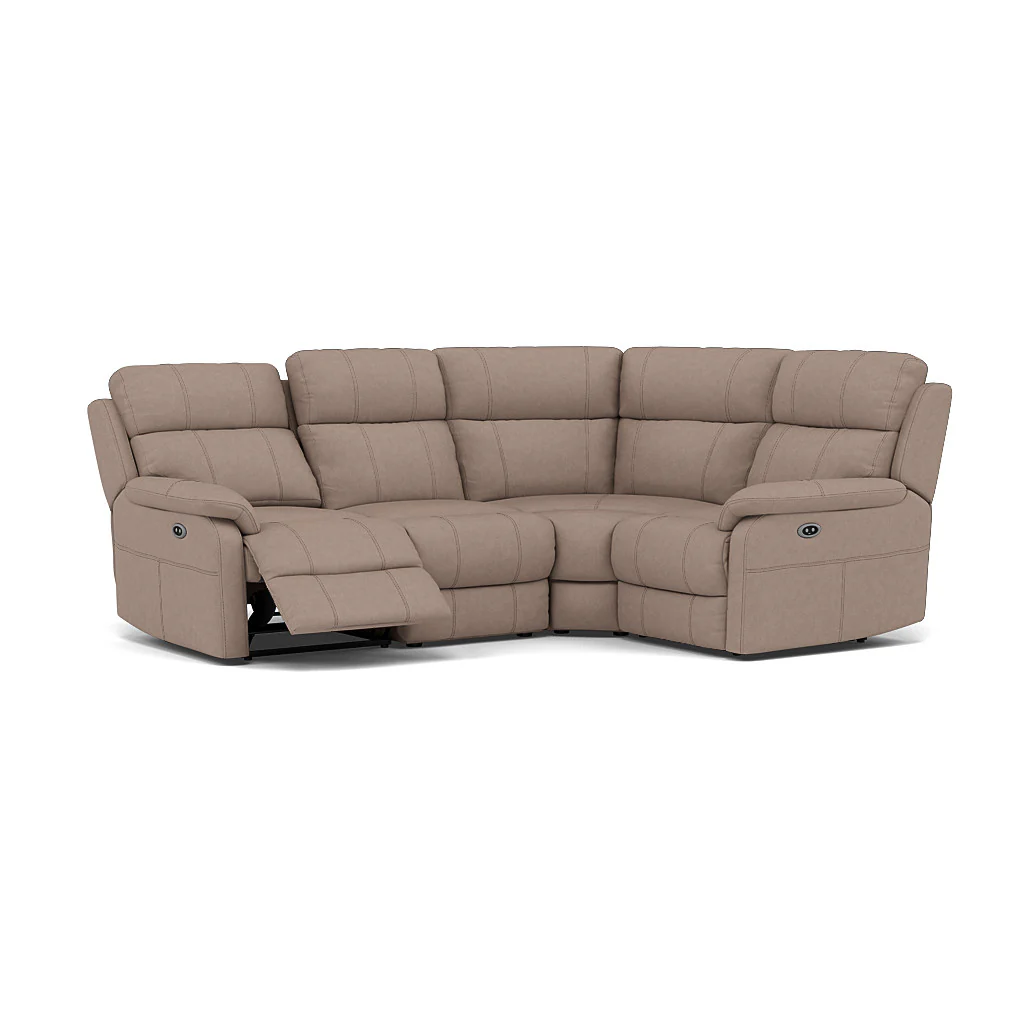 Fara Small Corner Recliner Sofa - Combination 4 1 Corner 2 with 2 Power Recliners Fabric - Right Hand Facing - Power Recliner with USB - Image 5