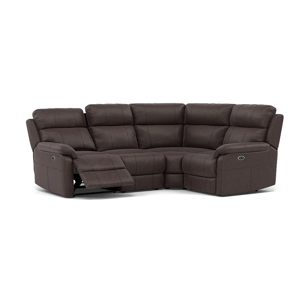 Fara Small Corner Recliner Sofa - Combination 4 1 Corner 2 with 2 Power Recliners Fabric - Right Hand Facing - Power Recliner with USB - Image 6